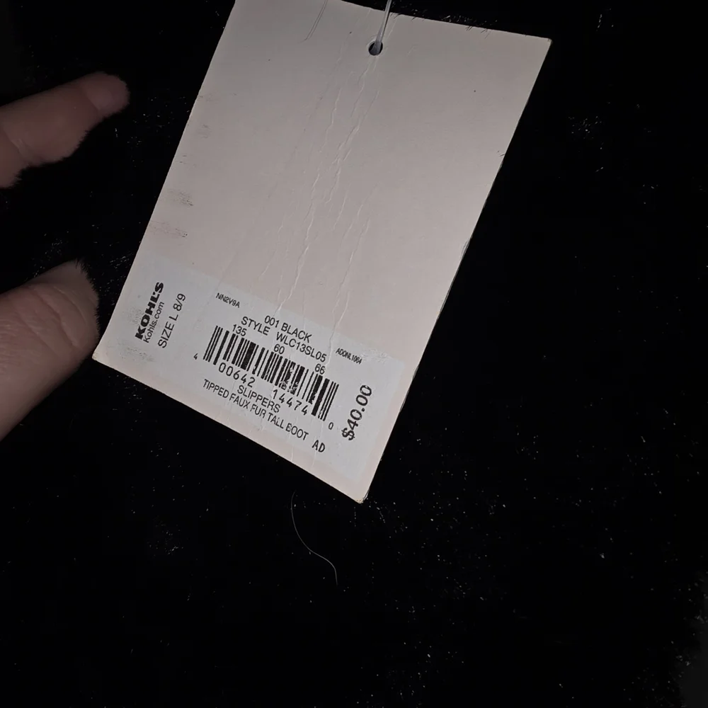 LC Lauren Conrad Black Furry Slippers - Picture 4 of 5